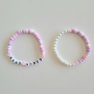 Pastel Good Vibes Beaded Bracelets Set Y2k Fairy
